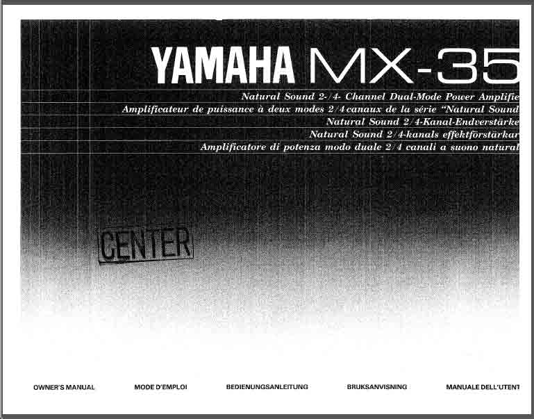 Yamaha MX-35 User Manual pdf