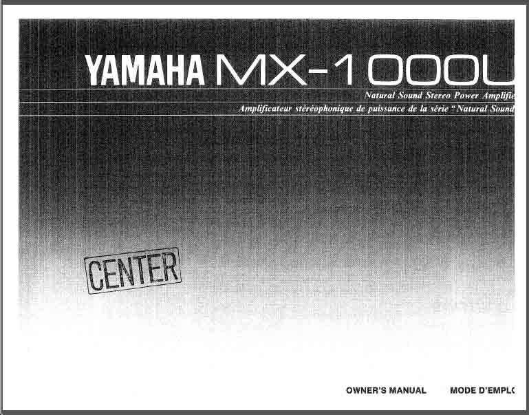 Yamaha MX-1000U User Manual pdf